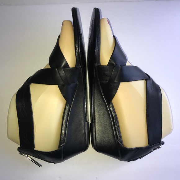 Donald J Pliner black wedge sandals - zip back 7M - Picture 6 of 9